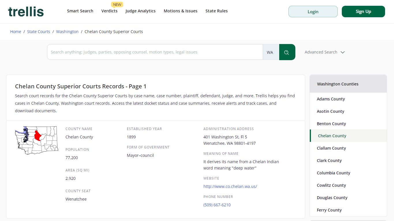 Chelan County Superior Court Records | Docket Search ... - Trellis